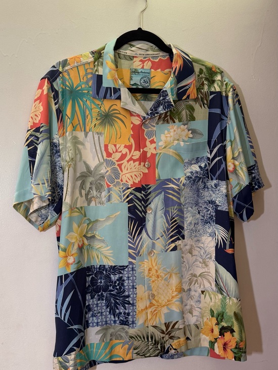Tommy Bahama Other - Tommy Bahama 30th Anniversary "Passport to Paradise" Patchwork Silk Shirt